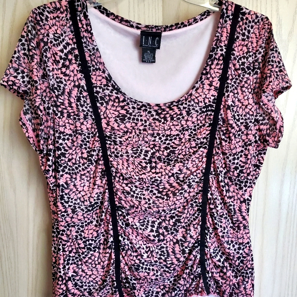 INC Top XL Pink Black